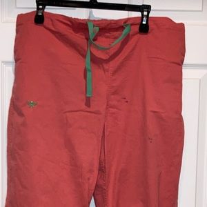 Large Coral Med Couture Scrubs